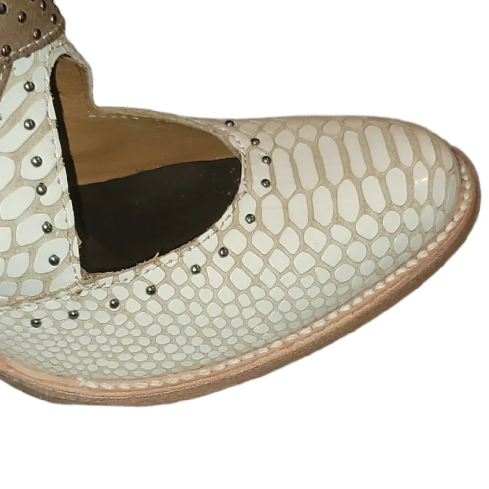 Freebird Handmade Leather Saphire White Snake  Western Boots